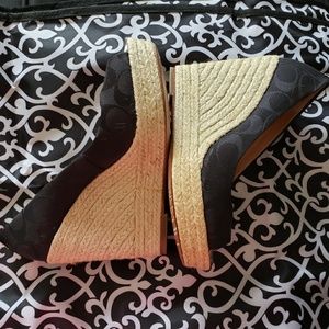 Coach black signature C Milan Wedge